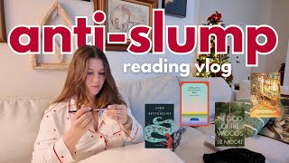 Getting out of a reading slump (with library books and crafting) 🧶✨📖