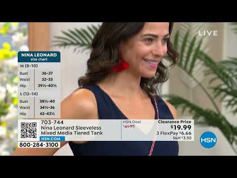 Nina Leonard Sleeveless Mixed Media Tiered Tank