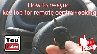 How to resync key fob for central locking