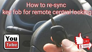 How to resync key fob for central locking