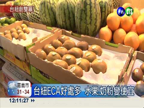 台紐將簽ECA 牛奶.水果變便宜了!