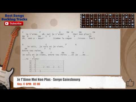 🎸 Je T'Aime Moi Non Plus - Serge Gainsbourg Guitar Backing Track with chords and lyrics