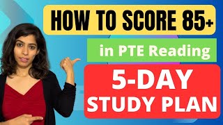 5 DAYS PTE Reading Time Table for 85+   How to score 85+ in PTE Reading   PTE Made Easy