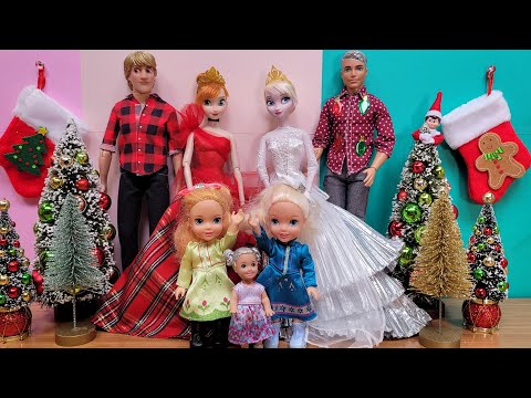 Christmas 2024 ! Elsa & Anna toddlers - tree decorating - gifts - Barbie dolls