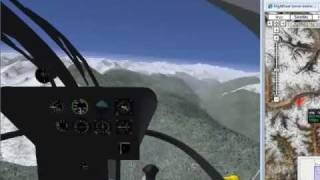 preview picture of video 'FLIGHTGEAR - HIGH ALTITUDE FLYING WITH A BO-105 EUROCOPTER OVER THE BALTORO GLACIER IN PAKISTAN'