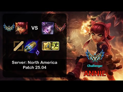 Annie Mid vs Syndra - NA Challenger - Patch 25.04