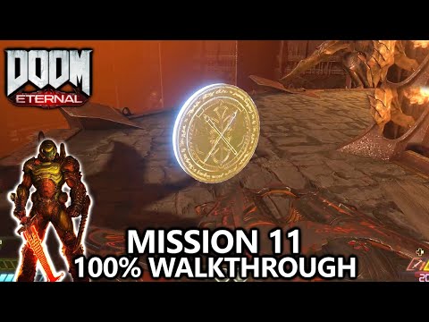 DOOM Eternal - Mission 11 - 100% Walkthrough - All Secrets, Collectibles, Upgrades & Challenges
