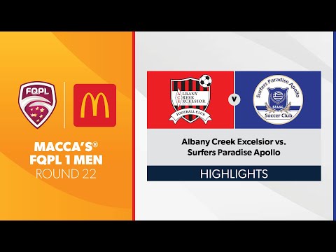 Macca's® FQPL 1 Men R22 - Albany Creek Excelsior vs. Surfers Paradise Apollo Highlights