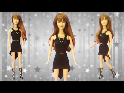 Barbie clothes - Blusa de alcinha e saia mullet curta super fácil!