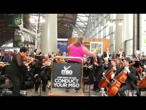Commuters conduct the Melbourne Symphony Orchestra (MSO)
