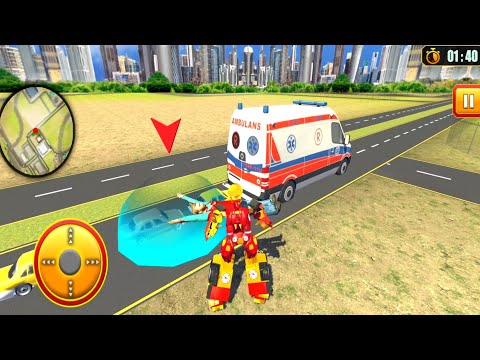 Fire Fighter Robot Transform Robot Truck_ Emergency Rescue Simulator Truck Driver_Gameplay #8