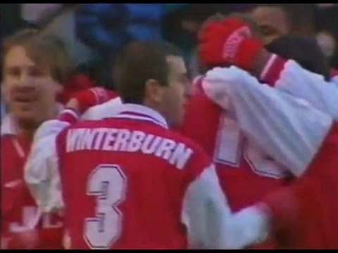 Arsenal v Middlesbrough 1996-97 BERGKAMP WRIGHT GOAL