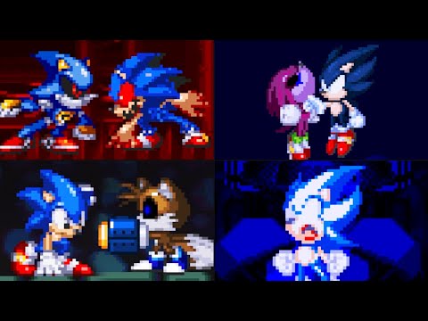 KNUCKLES.EXE - All Final Bosses & All Endings