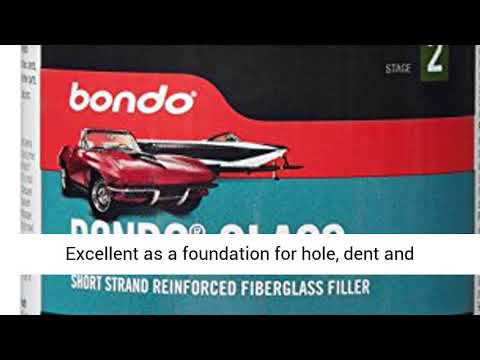 Bondo Glass, Short Strand Reinforced Fiberglass Filler, Stage 2, 1 37 lbs  Filler with 0 5 oz Harden