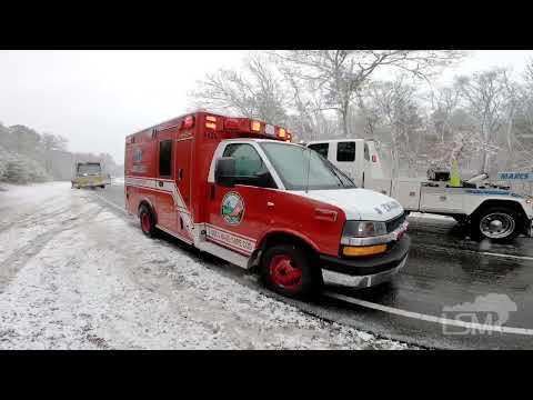 01-15-2023 Bourne, MA - Snow- Slick Roads- Car Crash Into Woods - Cape Cod
