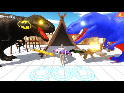 FPS AVATAR vs SUPERMAN & BATMAN T-REX DEATH RUN - Animal Revolt Battle Simulator