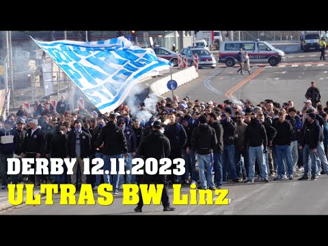 LINZER DERBY: Blau Weiß Linz FANMARSCH | 12.11.2023