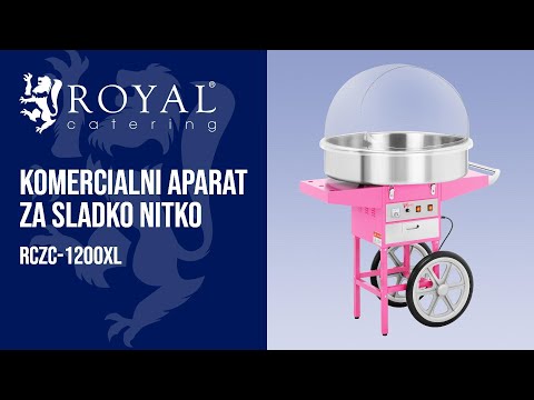 videoposnetek - Komercialni aparat za sladko nitko - 72 cm - 1200 W - Vklj. Vagon