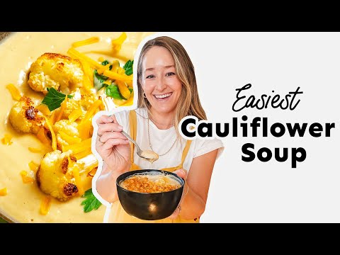 Easy Roasted Cauliflower Soup (6 Ingredients)