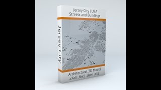 Jersey City Streets and Buildings Architectural 3D Model