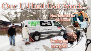 Our U-Haul Got STUCK in the Snow | New Coastal Maine House Vlog | Trying Our Monument Grills Mesa II