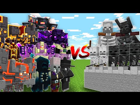 OP BOSSES vs SKELETON CASTLE - Minecraft Mob Battle