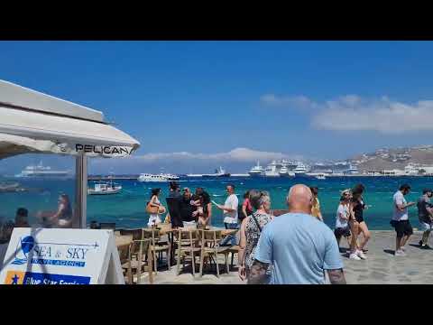 meltemi nel porto di Mykonos