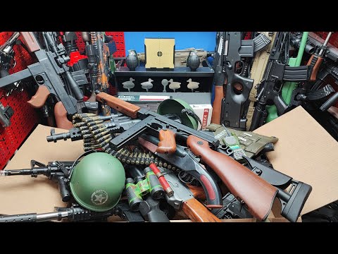 Box of toys ! Military Toys & Airsoft Gun-AR-15,Shotgun,Thompson M1A1 Submachine Gun ...