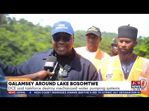 Galamsey Around Lake Bosomtwe: DCE & taskforce destroy mechanized water pumping systems