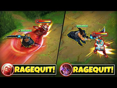 How I made this guy Ragequit TWICE in a ROW! (TOP LANE BEATDOWN)