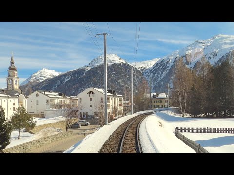 ★ 4K Chur - Albulabahn - St. Moritz Führerstandsmitfahrt, Schweiz [02.2020]