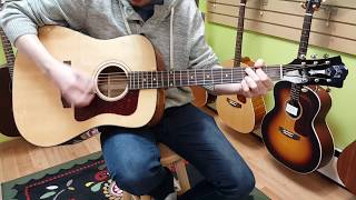 Video thumbnail for Guild USA D-40 Traditional demo, Dreadnought acoustic Guitar made in the USA by BasoneGuitars
