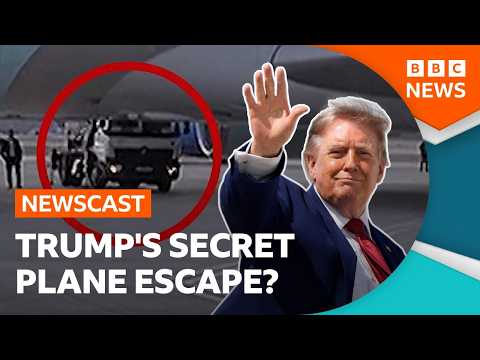 Did President Trump hide in a catering truck to board a secret flight? | BBC Newscast
