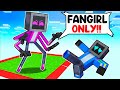 Locked on ONE CHUNK with MUTANT CRAZY FAN GIRL in Minecraft!