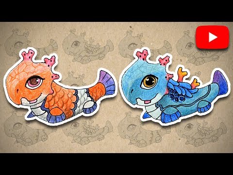 How to draw Clownfish dragon and Coral dragon from dragon mania legends