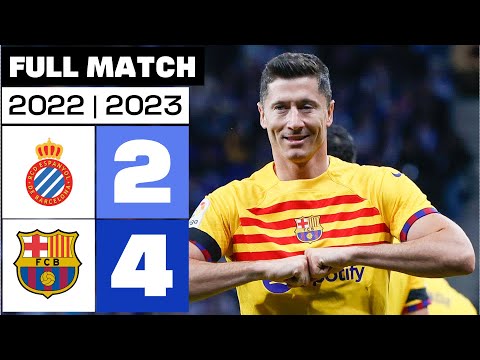 RCD Espanyol 2 - 4 FC Barcelona 2022/23 | PARTIDO COMPLETO