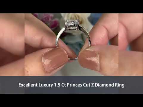 Excellent Luxury 1.5 Ct Princess Cut Z Diamond Ring