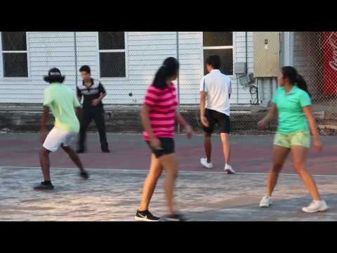 IJGA students playing a little basketball.