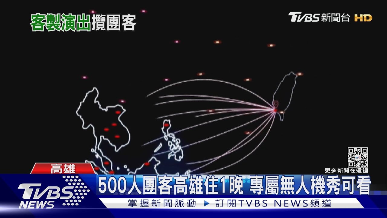 全台首創! 500團客高雄住一晚「客製化」無人機專屬秀