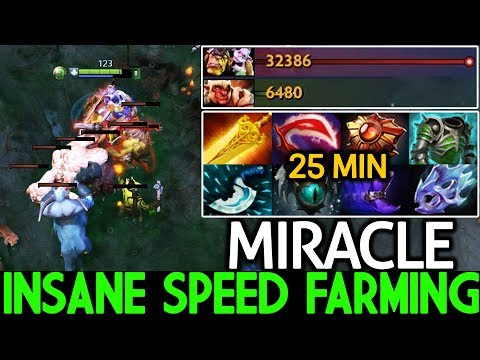 MIRACLE [Alchemist] Insane Speed Farming 1300 GPM 25 Min End Game 7.22 Dota 2