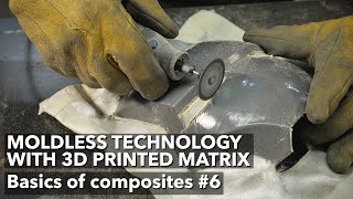 3D printed core. How to make composite part without a mold for laminating. Basics of composites #6.