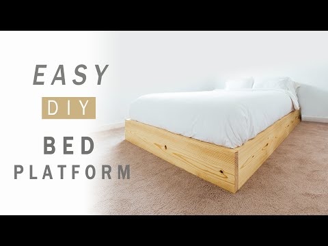 Part of a video titled Easy DIY Bed Platform (with plans!) | How To Make - YouTube