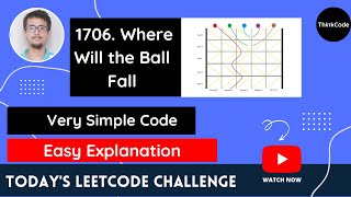 YouTube video 'Leetcode 1706 Where Will the Ball Fall | Hindi'