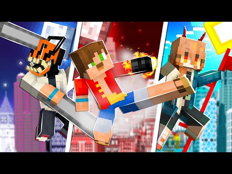 Minecraft SÜPER KAHRAMANLAR vs ANİME KARAKTERLERİ (ŞANS BLOKLARI)