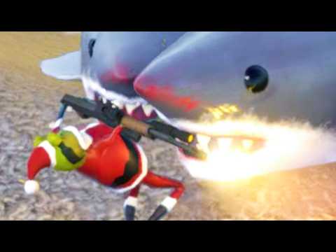 SANTA FROG vs SHARKS! - Amazing Frog - Part 191 | Pungence