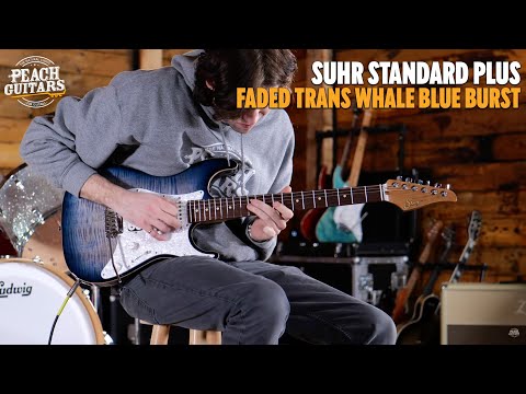 Suhr Standard Plus Faded Trans Whale Blue Burst Pau Ferro image 12
