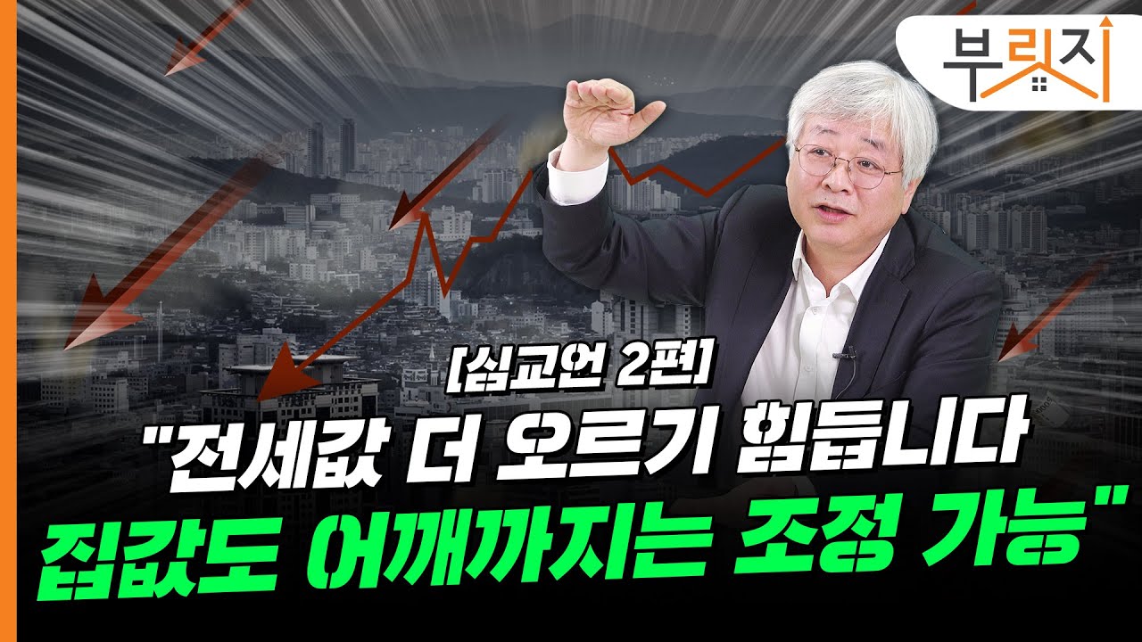 [부릿지TALK]"전셋값 더 오르기 힘듭니다..집값도 어깨까지 조정 가능" | 심교언 건국대 부동산학과 교수