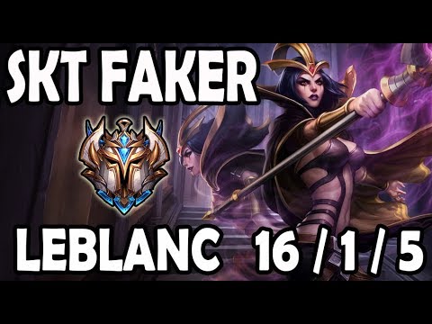 SKT T1 Faker Leblanc ⭐ vs Aatrox (MID) Ranked Challenger Korea