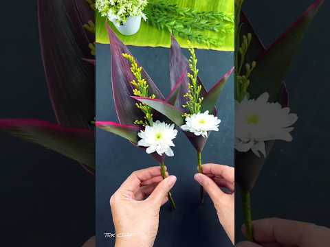 Easy & Beautiful Leaf Flower Stick 🌿 #shorts #handmade #diy #flowers