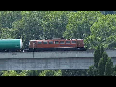 BYB 139 309 mit grünem GBX Leasing Kesselwagenzug bei der Überquerung des Viadukts Stuttgart-Münster